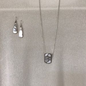 1'' Stone Pendant and 1'' Earrings
